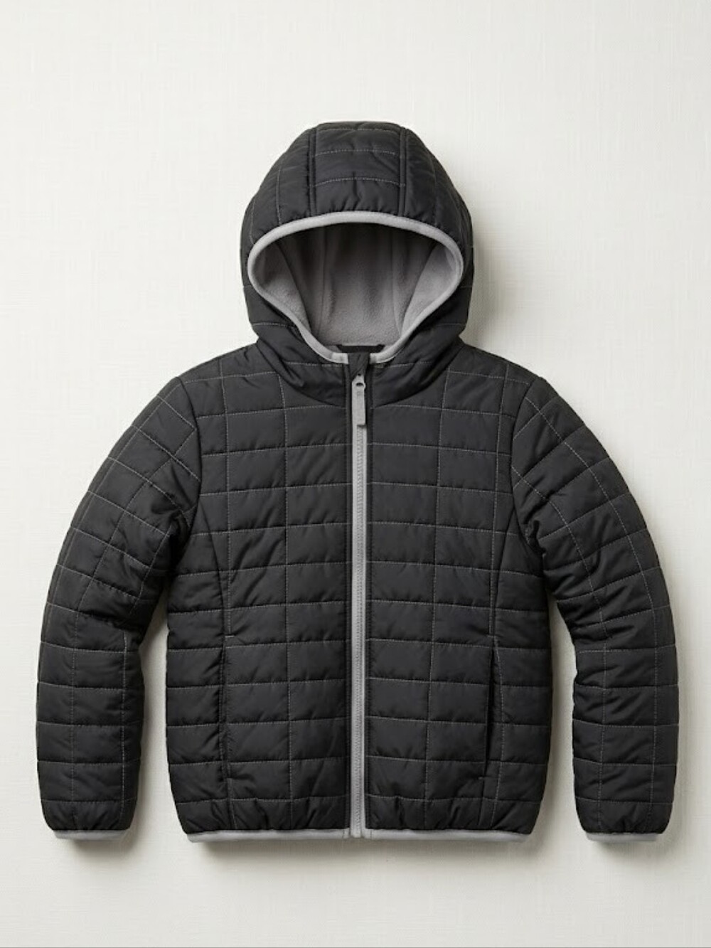 Cat & Jack Dark Grey Quilted Puffer Jacket Coat